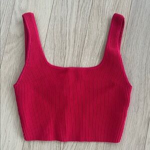 Aritzia Babaton sculpt knit tank red